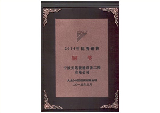 优秀销售铜奖